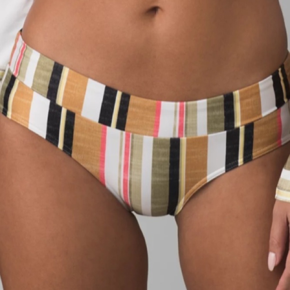 PrAna Bikini Bottom NWT Gilded Soleil Stripe